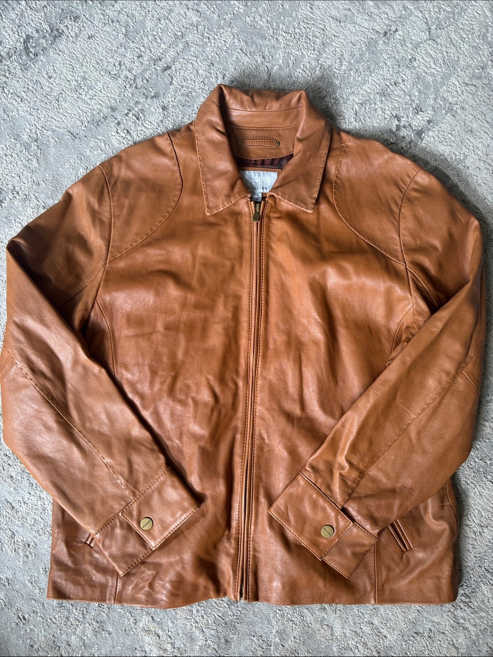 Wilsons Leather M.Julian Men's Brown Leather Bomber Jacket